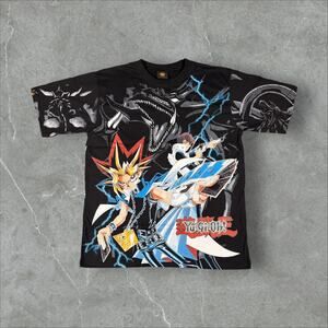 Yu-Gi-Oh Anime Manga Dragon AOP All Over Print Size XL Black RARE T-Shirt